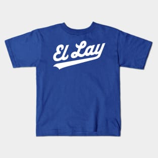 Los Angeles 'El Lay' Baseball Script Fan T-Shirt: Show Off Your LA Baseball Passion with Style! Kids T-Shirt